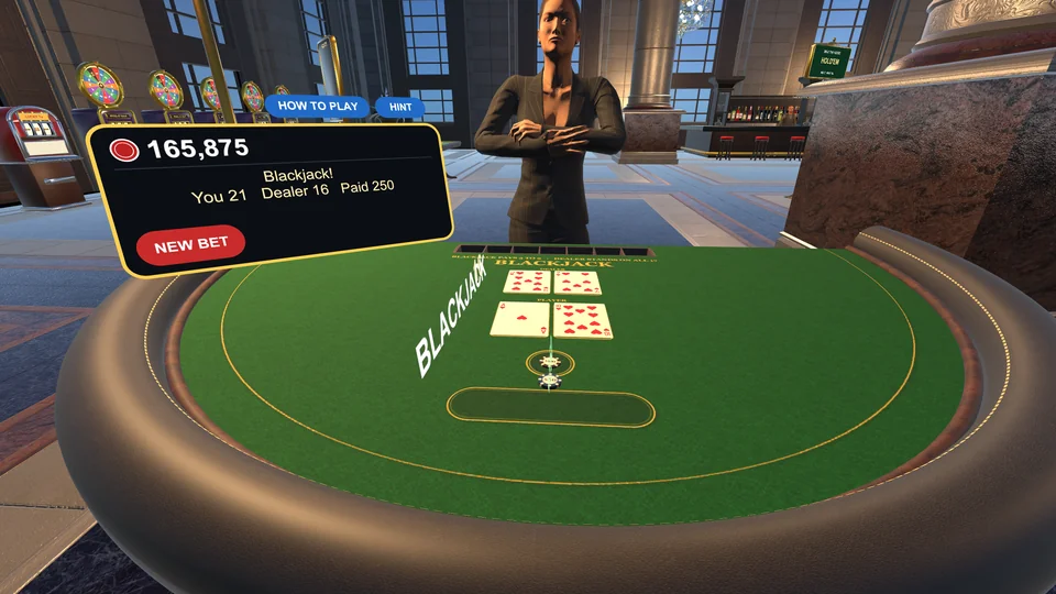 A winning blackjack hand with your own dealer.