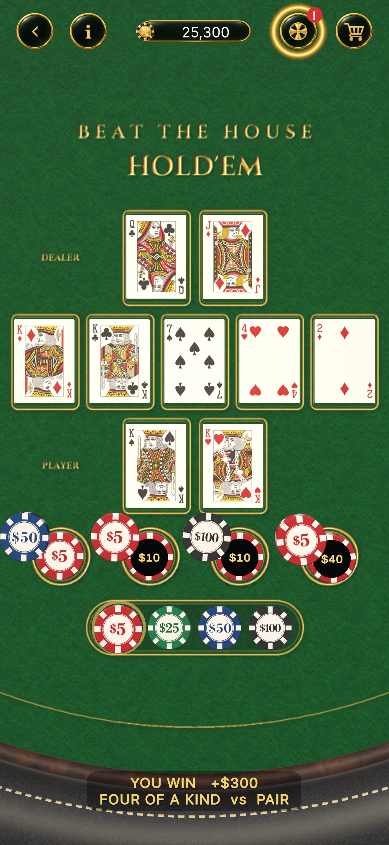 Beat the House Hold'em — at the table